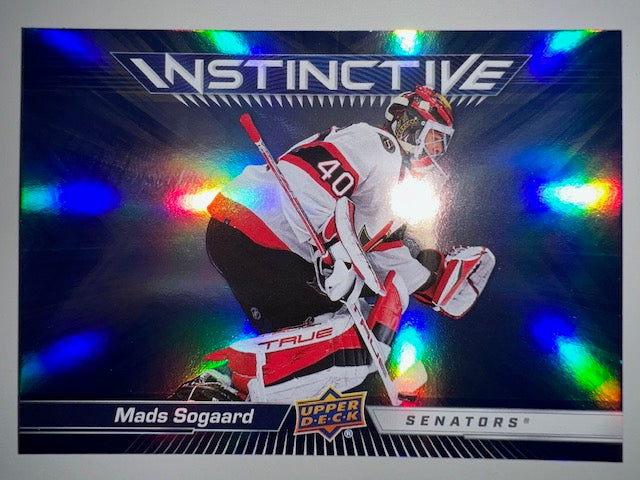 Belleville Senators Mads Sogaard Unsigned Upper Deck Card