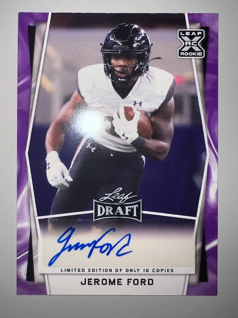 Jerome Ford Signed Leaf Rookie Card