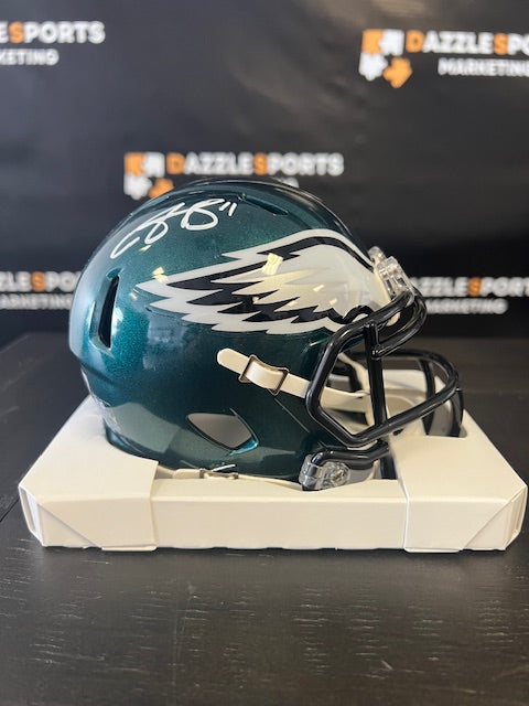 Philadelphia Eagles AJ Brown Signed Mini Helmet with JSA COA