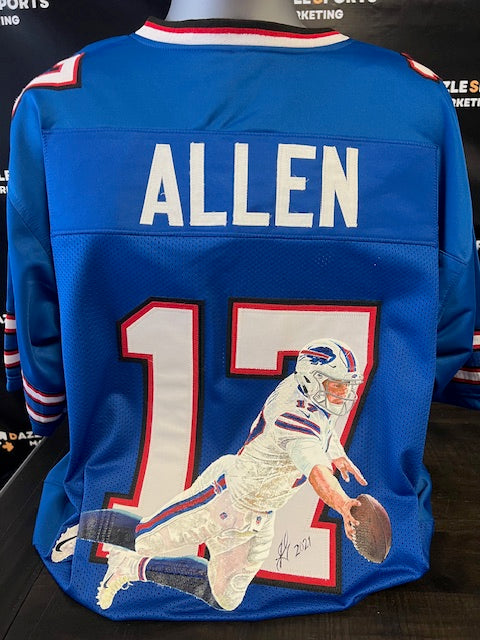 Buffalo Bills Josh Allen Unsigned Custom Hand Painted Jersey