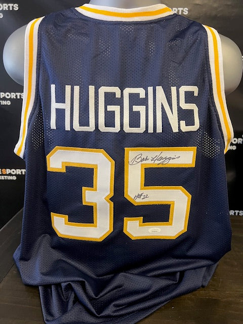 WVU Coach Bob Huggins Signed/Inscribed Blue Jersey with JSA COA