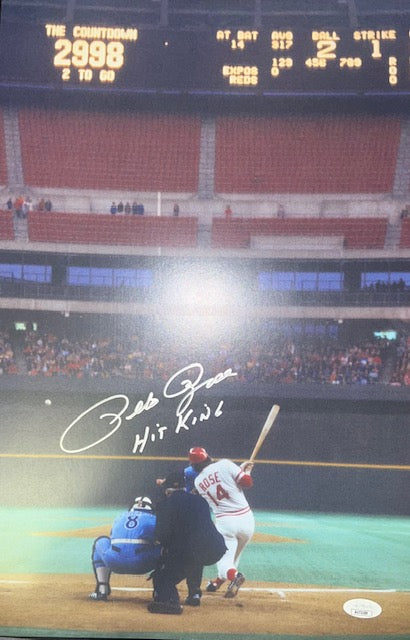 Cincinnati Reds Pete Rose Signed/Inscribed 11x17 with JSA COA