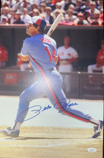 Montreal Expos Pete Rose Signed 11x17 with JSA COA