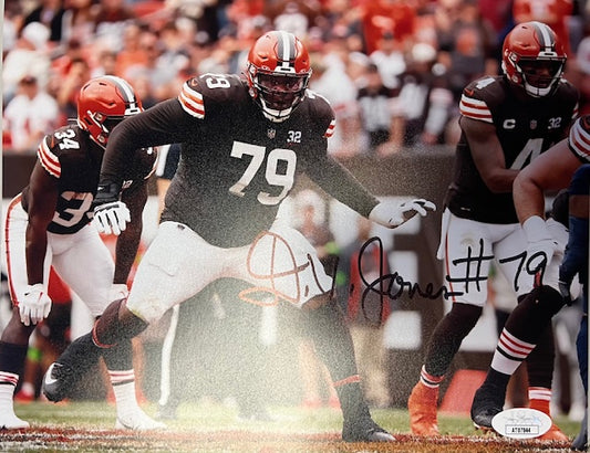 Cleveland Browns Dawand Jones Signed 8x10 with JSA COA