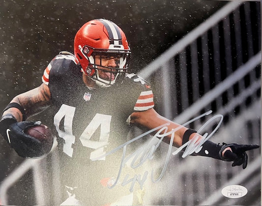 Cleveland Browns Sione Takitaki Horizontal 8x10 with JSA COA