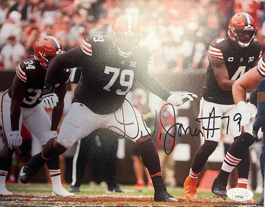 Cleveland Browns Dawand Jones Signed 8x10 with JSA COA