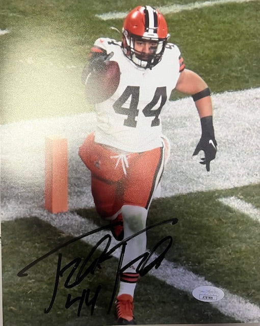 Cleveland Browns Sione Takitaki Signed Running 8x10 with JSA COA