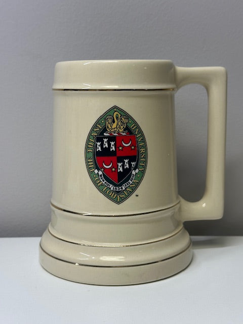 1834 University of Louisiana Stein- Creme w/ Thin Gold Trimming