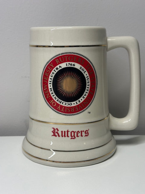 1766 Rutgers University Stein- Creme w/ Logo Gold Trimming