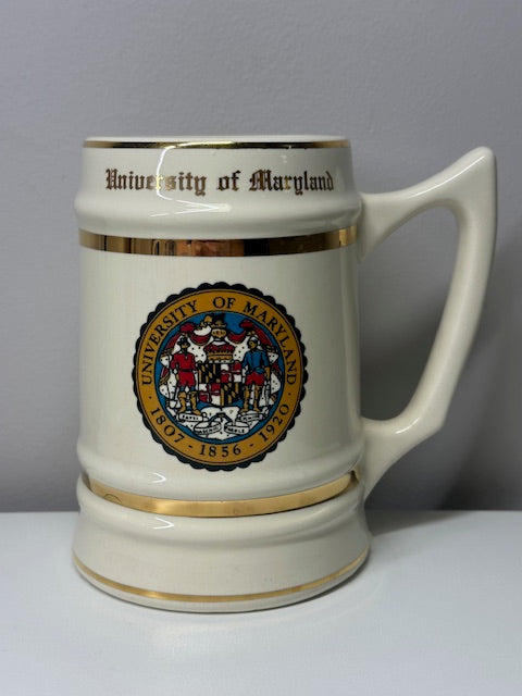 University Of Maryland Stein-Creme w/ Logo Gold Trimming