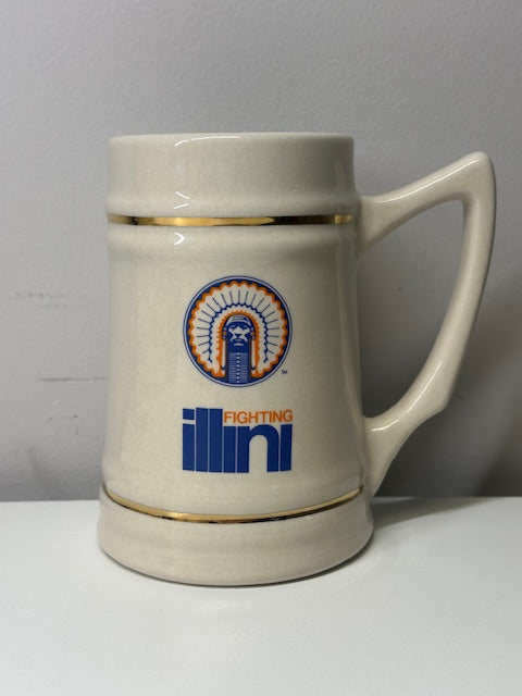 Vintage 1983 Big Ten Champions Rose Bowl Stein Mug Cup Fighting Illini Chief