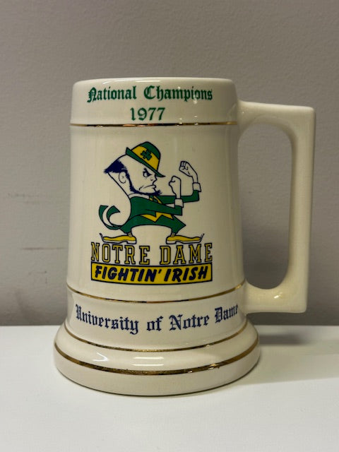 Vintage Notre Dame Fightin Irish Stein- National Champions 1977