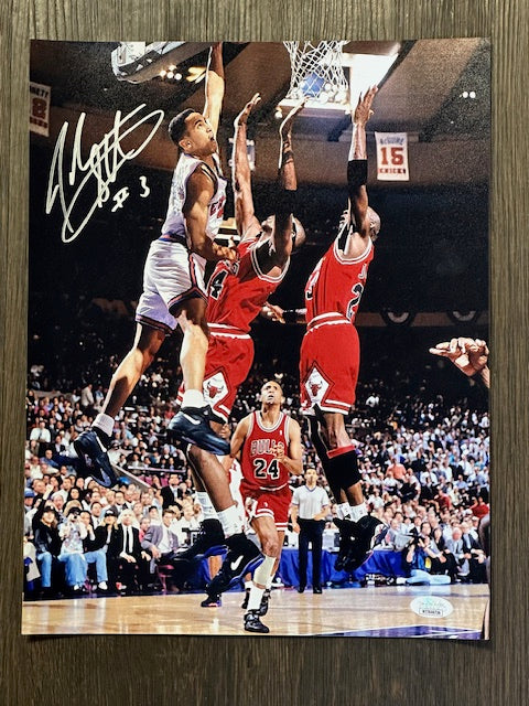 John Starks Signed 11x14 Photo JSA COA