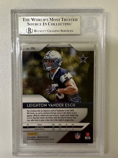 #250 Leighton Vander Esch Signed Rookie Paini Prizm Card Beckett COA