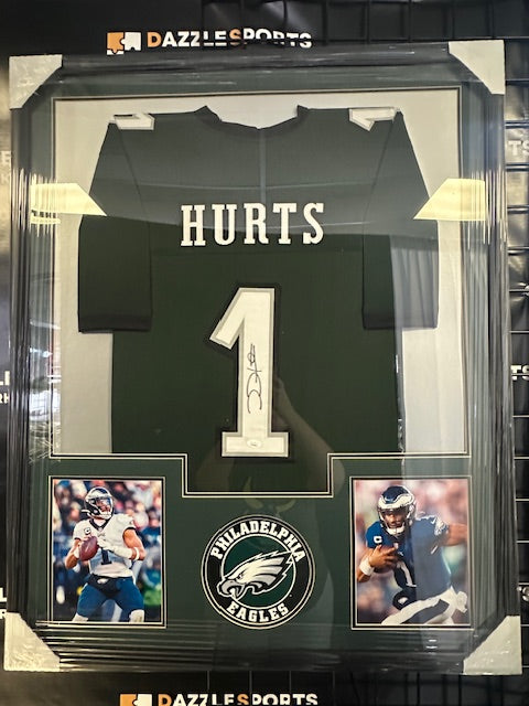 Eagles Jalen Hurts Signed Framed Jersey JSA COA