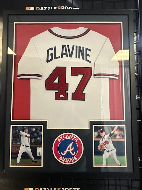 Atlanta Braves Tom Glavine Signed Framed Jersey JSA COA