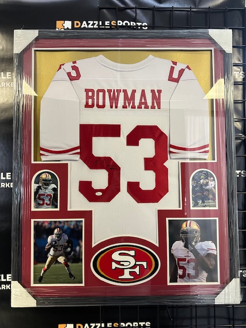 49ers Navarro Bowman Signed Framed Jersey JSA COA