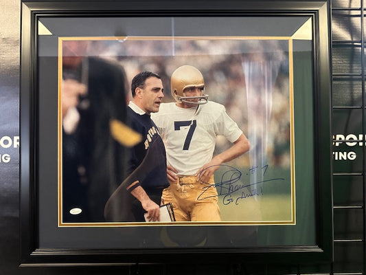 Notre Dame Joe Theismann Signed Framed 16x20 Photo JSA COA