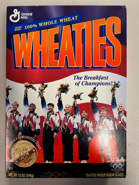 1996 US WOMEN'S GYMNASTICS TEAM Atlanta Olympics Wheaties FULL CEREAL BOX SEALED