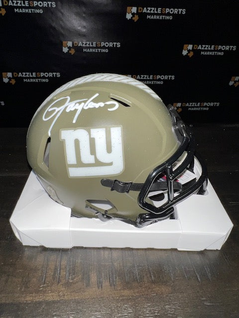 New York Giants Lawrence Taylor Salute to Service Signed Mini Helmet with JSA COA