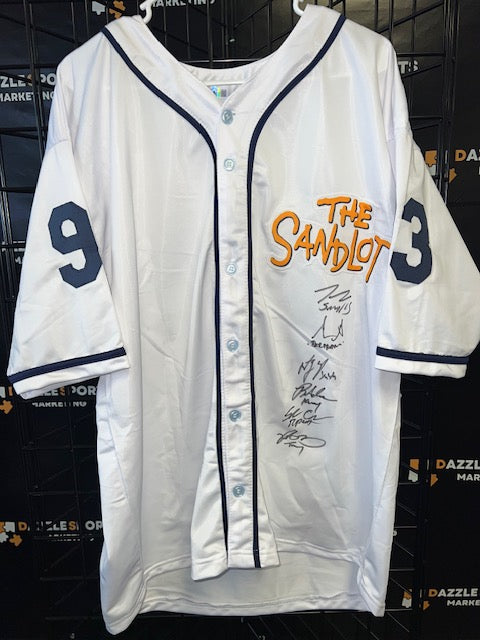 The Sandlot Cast Signed Jersey with Beckett COA