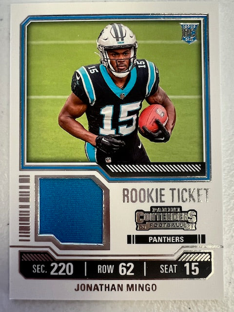 Carolina Panthers Jonathan Mingo Panini Contenders Rookie Card #TS19