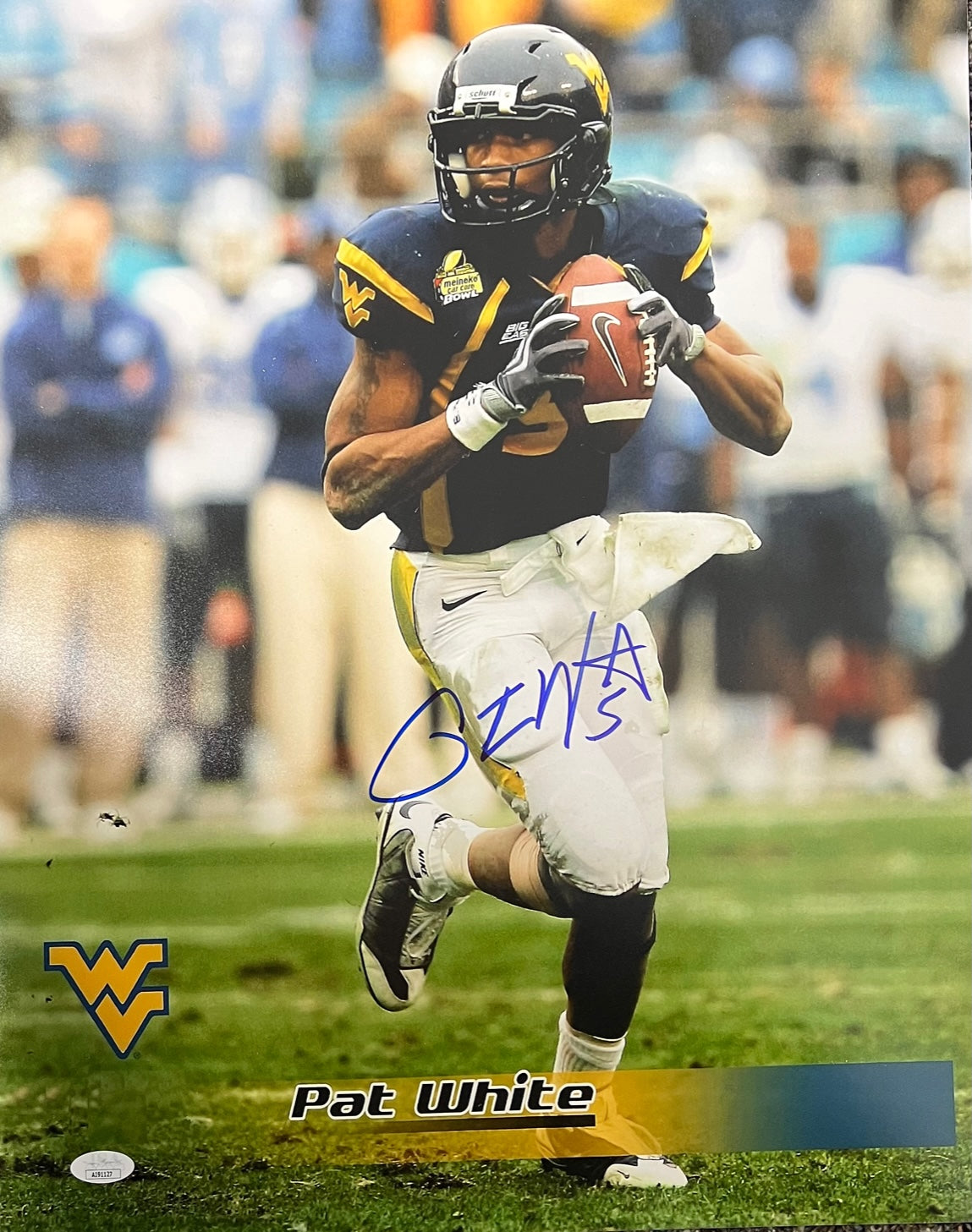 West Virginia Pat White Signed Vertical 16x20 with JSA COA