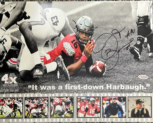 Ohio State J.T. Barrett Signed 11x14 with COA *NO CARD*