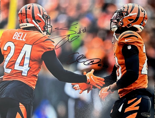 Cincinnati Bengals Von Bell and Eli Apple Dual Signed 11x14 with COA