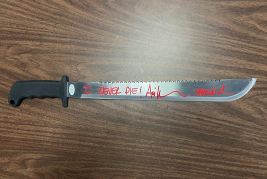 Ari Lehman Signed/Inscribed "I NEVER DIE" Machete with JSA COA