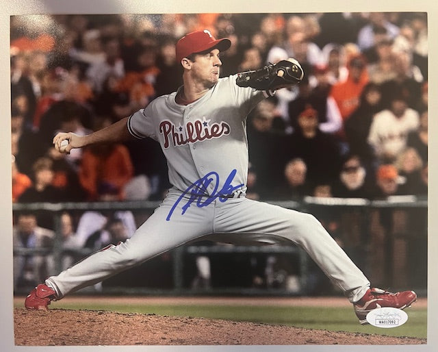 Philadelphia Phillies Roy Oswalt Signed 8x10 with JSA COA