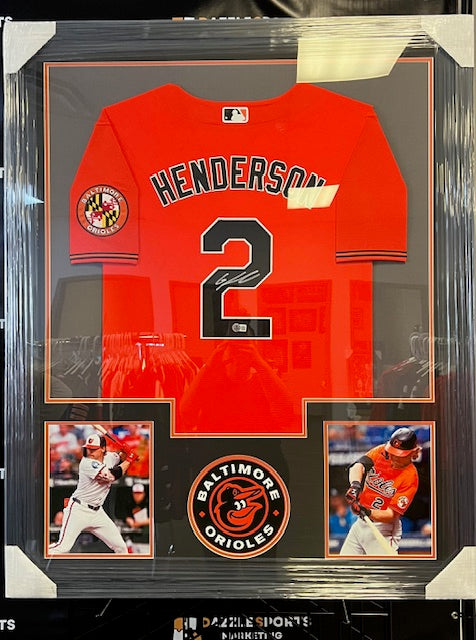 Baltimore Orioles Gunnar Henderson Signed Framed Jersey W/ Beckett COA