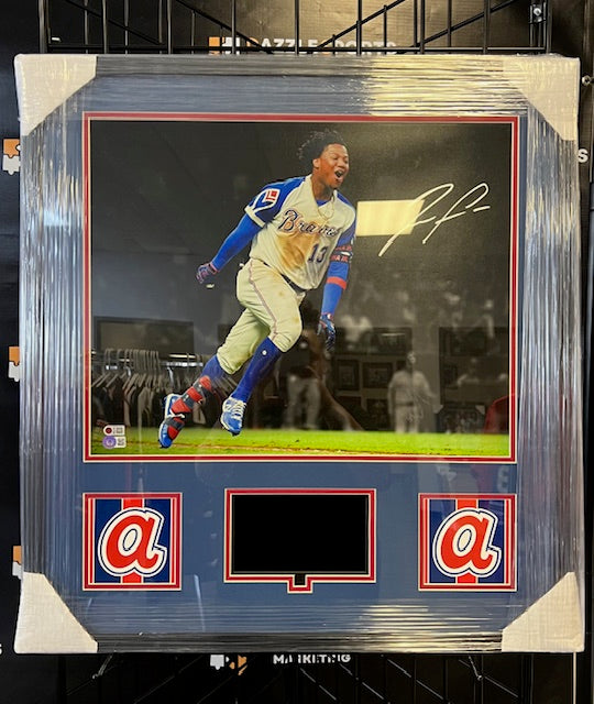 Atlanta Braves Ronald Acuna Signed Video Framed 16x20 W/ JSA COA