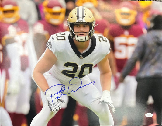 New Orleans Saints Pete Werner Signed Horizontal 16x20 with JSA COA