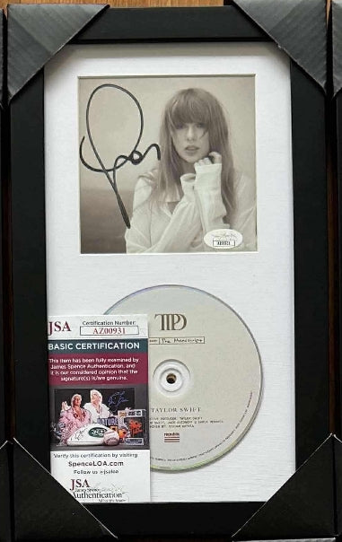 Taylor Swift Signed Framed Tortured Poets Department TTPD Signed CD JSA COA