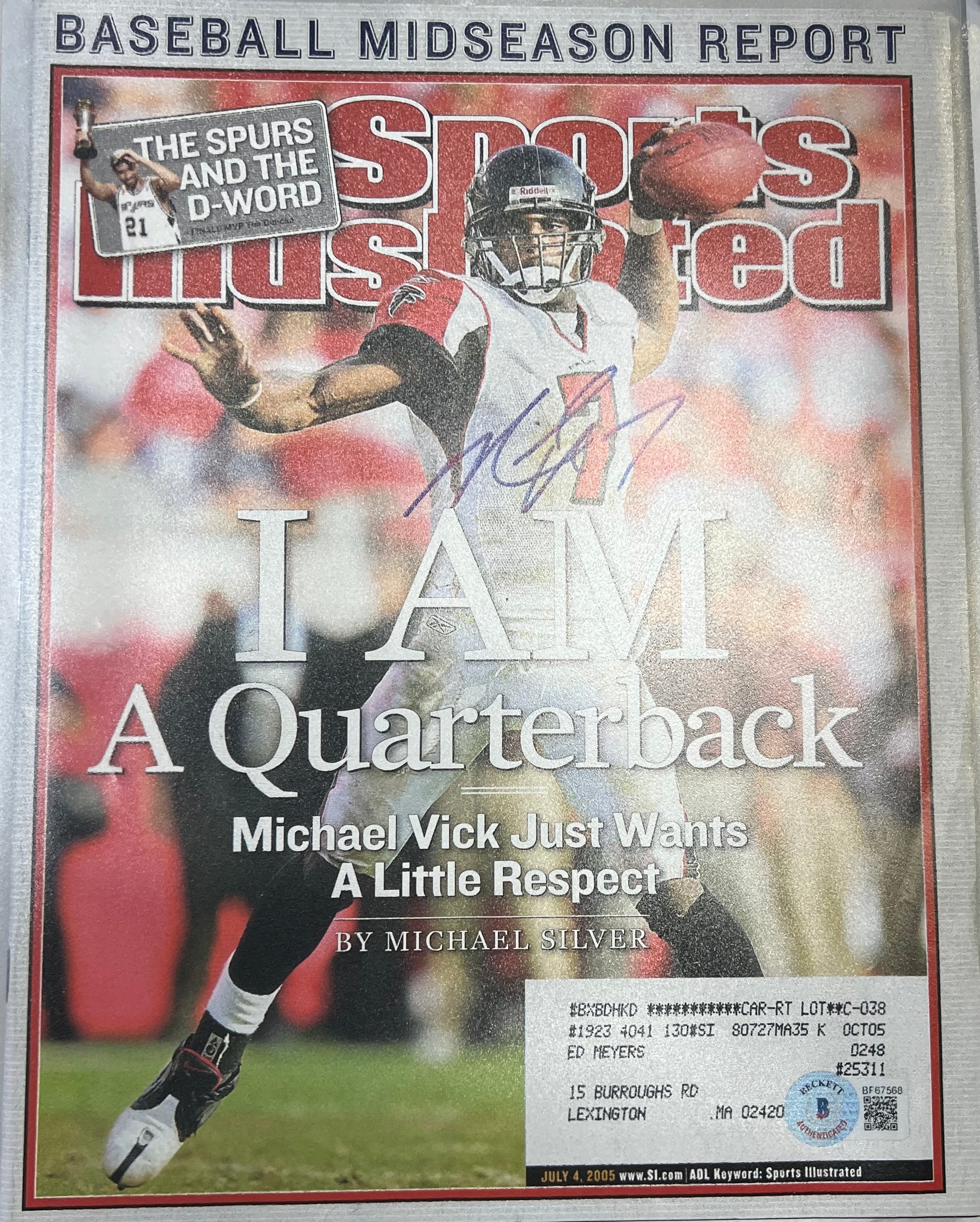 Mike Vick hot Autograph sports illustrated magazine