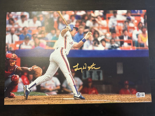 New York Mets Lenny Dykstra Signed 11x17 with Beckett COA