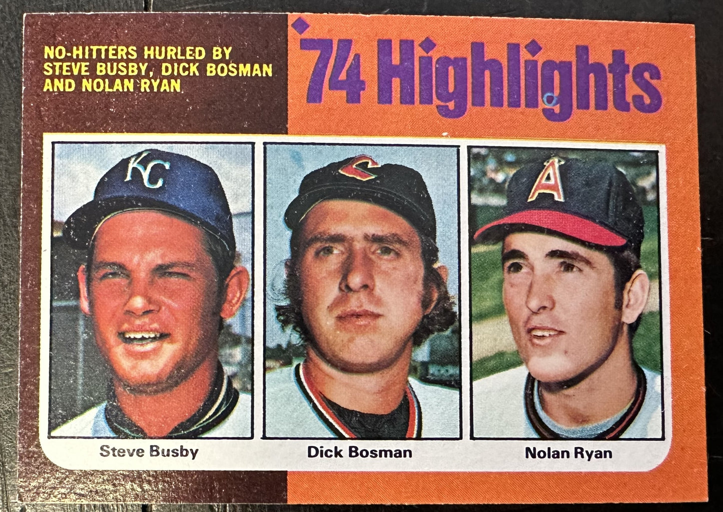 No-Hitters Hurled by Steve Busby, Dick Bosman and Nolan Ryan 74 Highlights Card #7