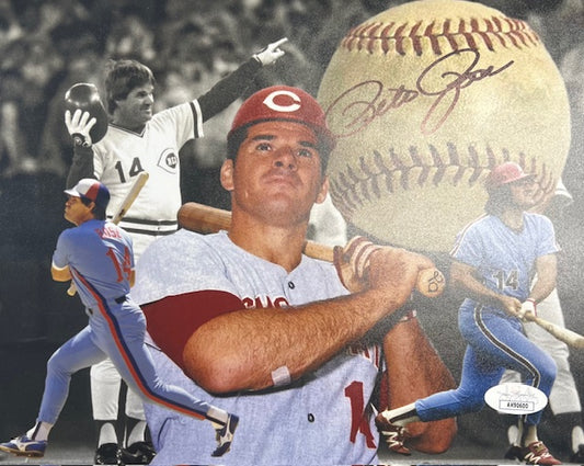 Cincinnati Reds Pete Rose Signed Horizontal 16x20 with JSA COA