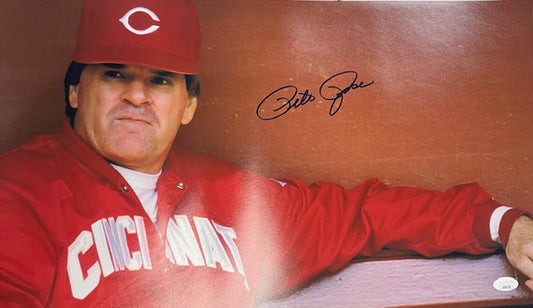 Cincinnati Reds Pete Rose Signed 12x20 with JSA COA