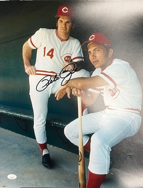 Cincinnati Reds Pete Rose Signed 16x20 with JSA COA