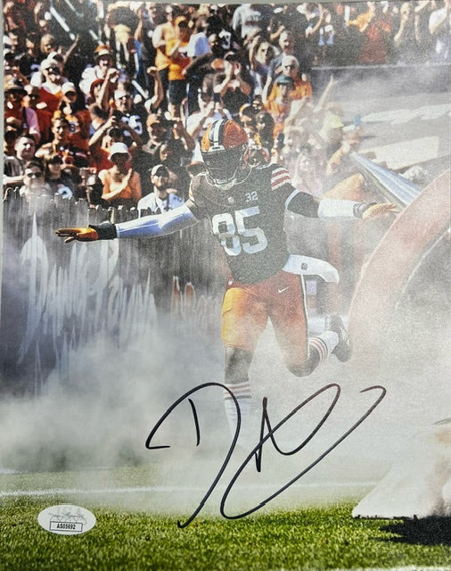 Cleveland Browns David Njoku Smokey Signed 8x10 with JSA COA