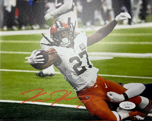 Cleveland Browns Kareem Hunt Scoring Signed 8x10 with JSA COA