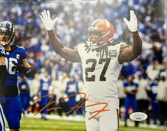 Cleveland Browns Kareem Hunt Arms Up Signed 8x10 with JSA COA