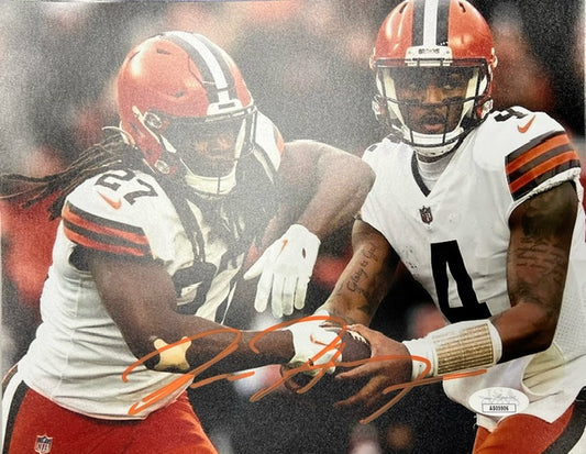 Cleveland Browns Kareem Hunt Horizontal Signed 8x10 with JSA COA