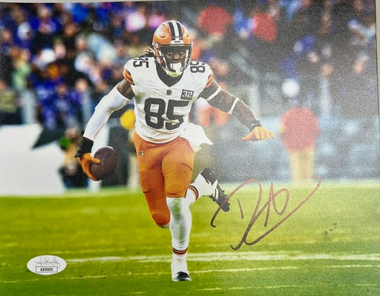 Cleveland Browns David Njoku Running Signed 8x10 with JSA COA