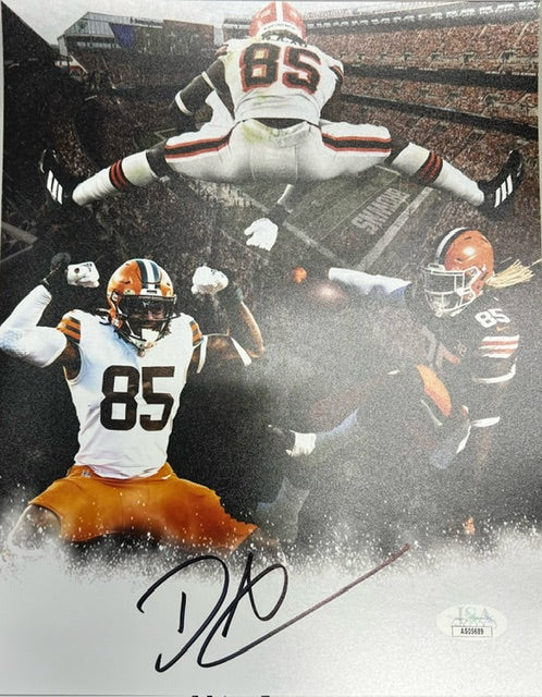 Cleveland Browns David Njoku Collage Signed 8x10 with JSA COA