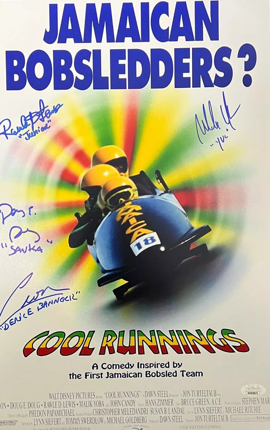 Cool Runnings Rawle D. Lewis, Doug E Doug, Leon, Malik Yoba Signed 11x17 JSA COA