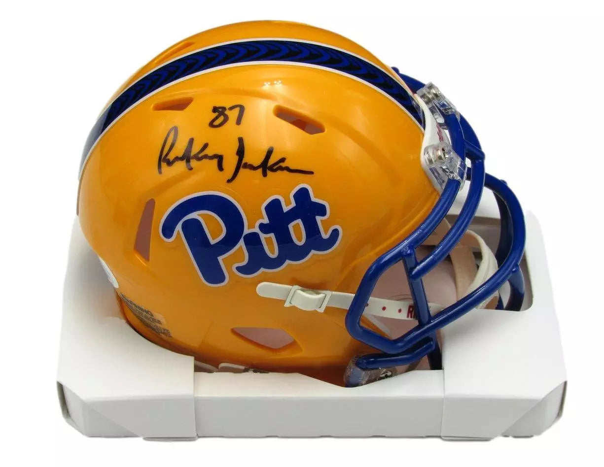 Rickey Jackson Autographed Yellow Mini Speed Football Helmet Pitt JSA COA