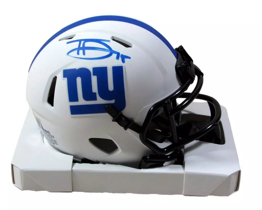 Tommy DeVito Autographed/signed Lunar Mini Helmet Giants Beckett COA